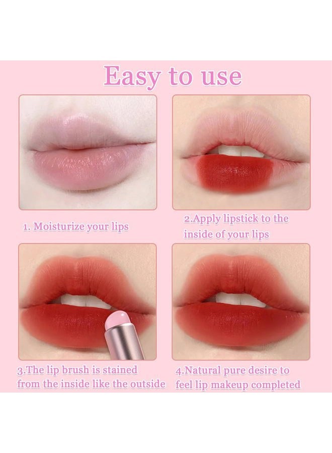 Qivorimith Lip Brush for Lipstick,2 PCS Silicone Lip Brushes,Lip Makeup Applicator Beauty Tool with Lid(Pink) - Image 5