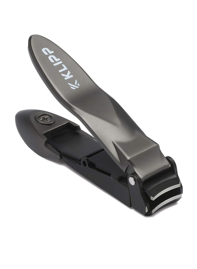 KLIPP Nail Clippers for Men with Catcher - KLIPP Razor-Sharp Heavy Duty Self-Collecting Nail Cutters with Ergonomic Lever Keep Fingernails and Toenails Impeccably Manicured - Includes Ziplock Pouch - Image 1