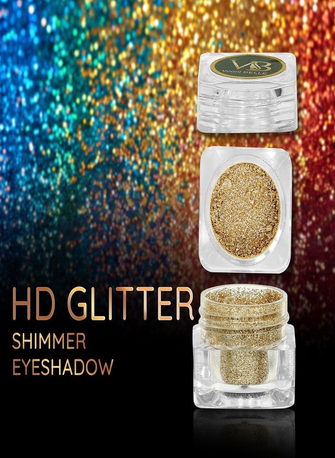 Veoni Belle Gold Waterproof Pigment Shimmering Eyeshadow Loose Glitter Dust for Face & Body 5g Pot - Image 2