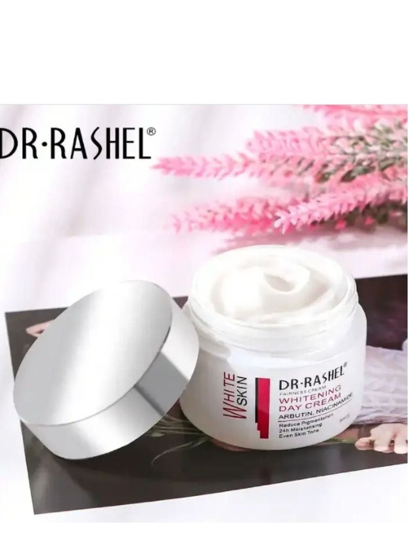 RASHELL Whitening day cream For Face With Arbutin And Niacinamide White/Pink/Silver 50grams  - Image 1