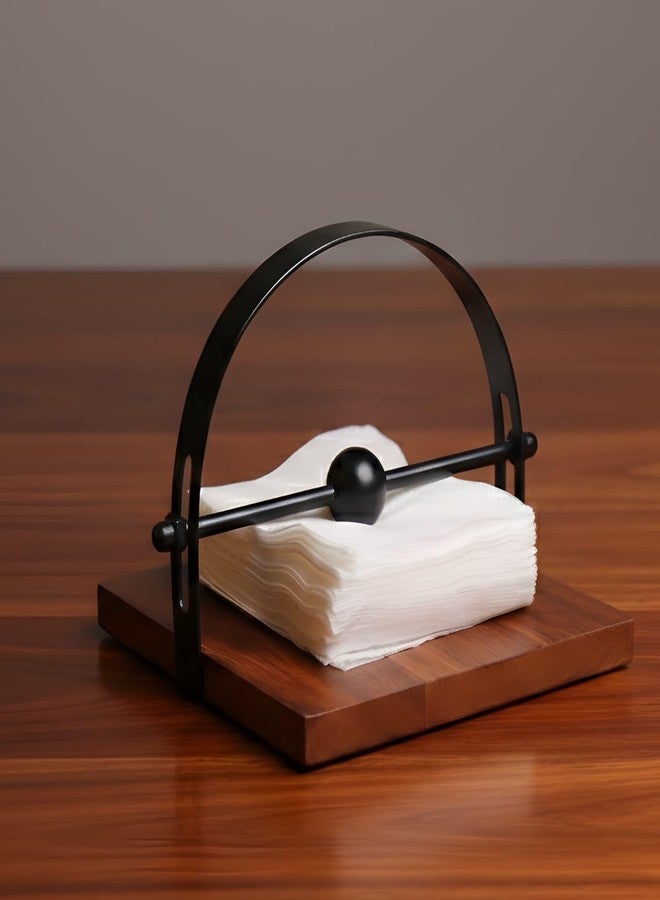 loosebucket® Arc Wooden Napkin Holder with Metal Frame | Tissue Holder for Dining Table|Napkin Holder for Hotel & Restaurants - Image 5