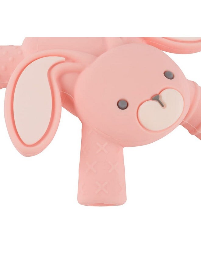 Itzy Ritzy Itzy Ritzy - Ritzy Teether for Molars - Massages Sore Gums & Reaches Back Molars - Silicone Baby Teething Toy with Multiple Textures & Flexible Design - Teething Relief for 3 Months & Up (Bunny)  - Image 2