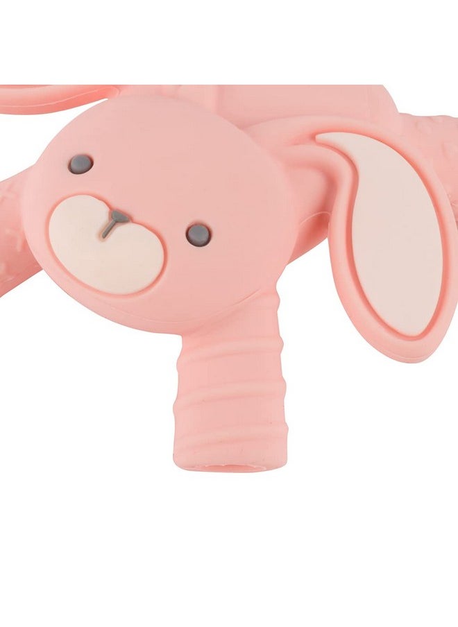 Itzy Ritzy Itzy Ritzy - Ritzy Teether for Molars - Massages Sore Gums & Reaches Back Molars - Silicone Baby Teething Toy with Multiple Textures & Flexible Design - Teething Relief for 3 Months & Up (Bunny)  - Image 1