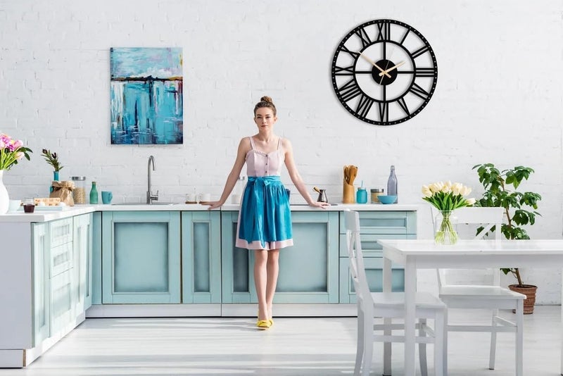 PRAMUKH FASHION PRAMUKH FASHION Stylish Metal Wall Clock for Living RoomAntique Big Size Modern Wall Watch for Bedroom Office Kitchen Hall Home Decor 40 cm Black DA114  - Image 5