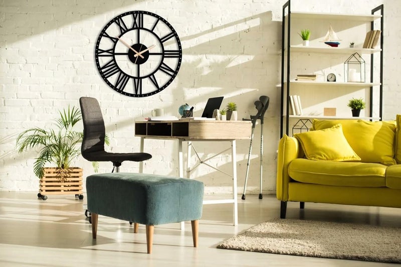 PRAMUKH FASHION PRAMUKH FASHION Stylish Metal Wall Clock for Living RoomAntique Big Size Modern Wall Watch for Bedroom Office Kitchen Hall Home Decor 40 cm Black DA114  - Image 4