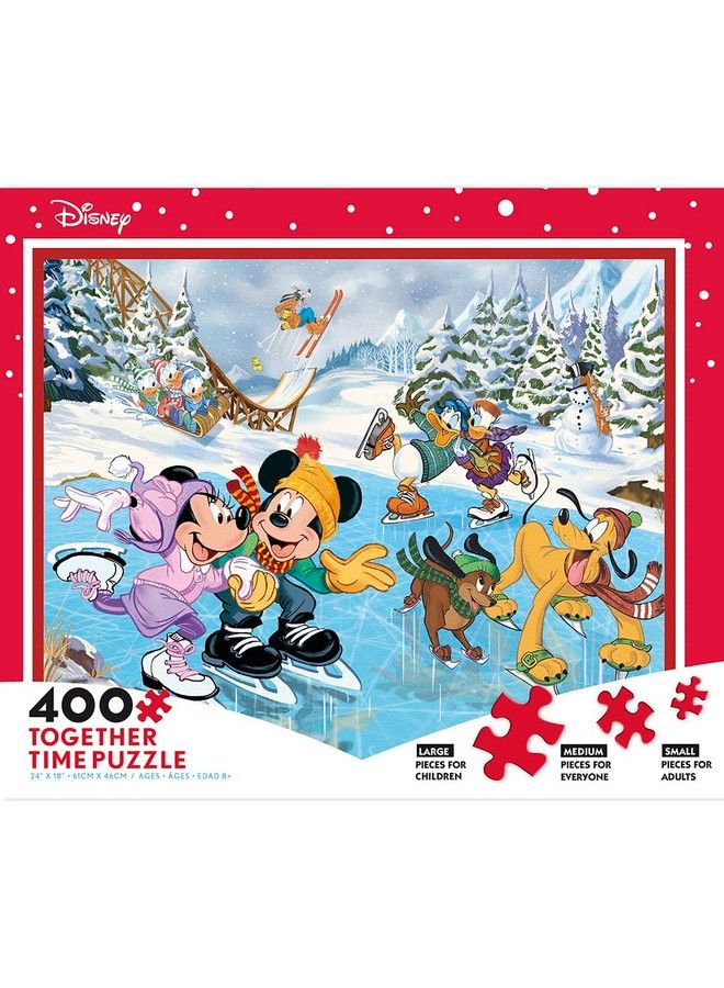 Ceaco Disney Holiday Together Time Mickey & Minnie Skating 400 Piece Jigsaw Puzzle - Image 3