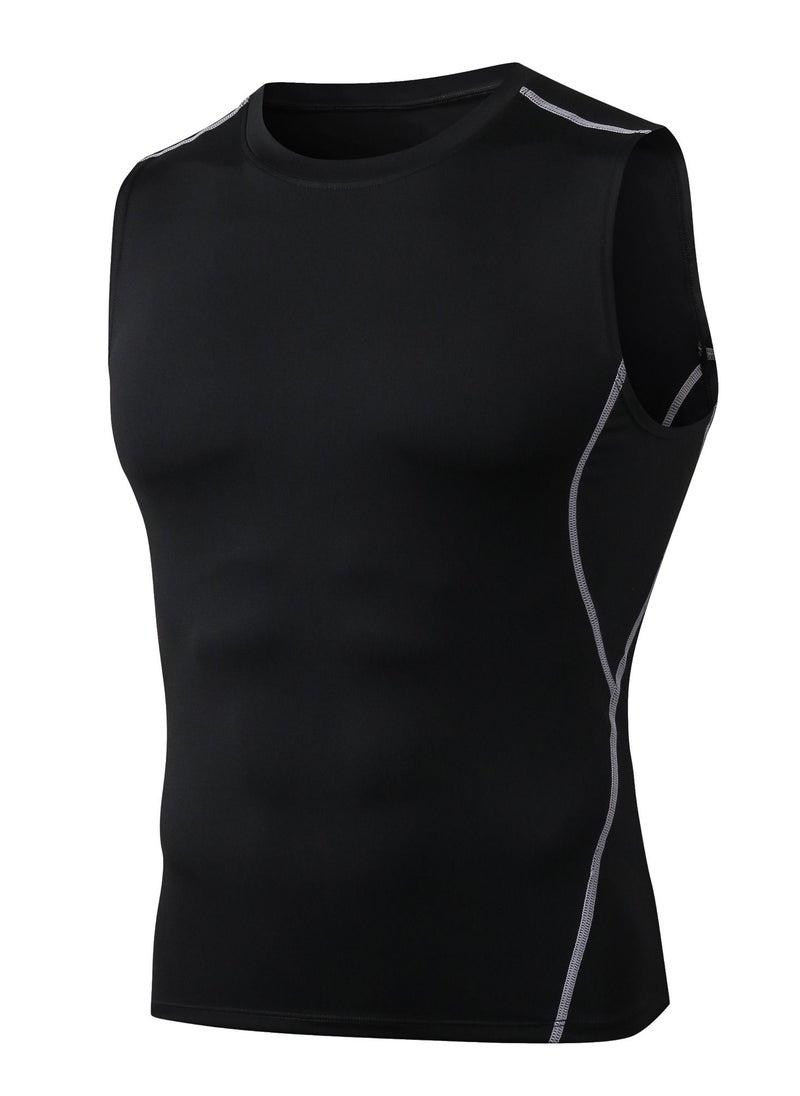 Loquat Men Quick Dry Breathable Elastic T-Shirt Black  - Image 1