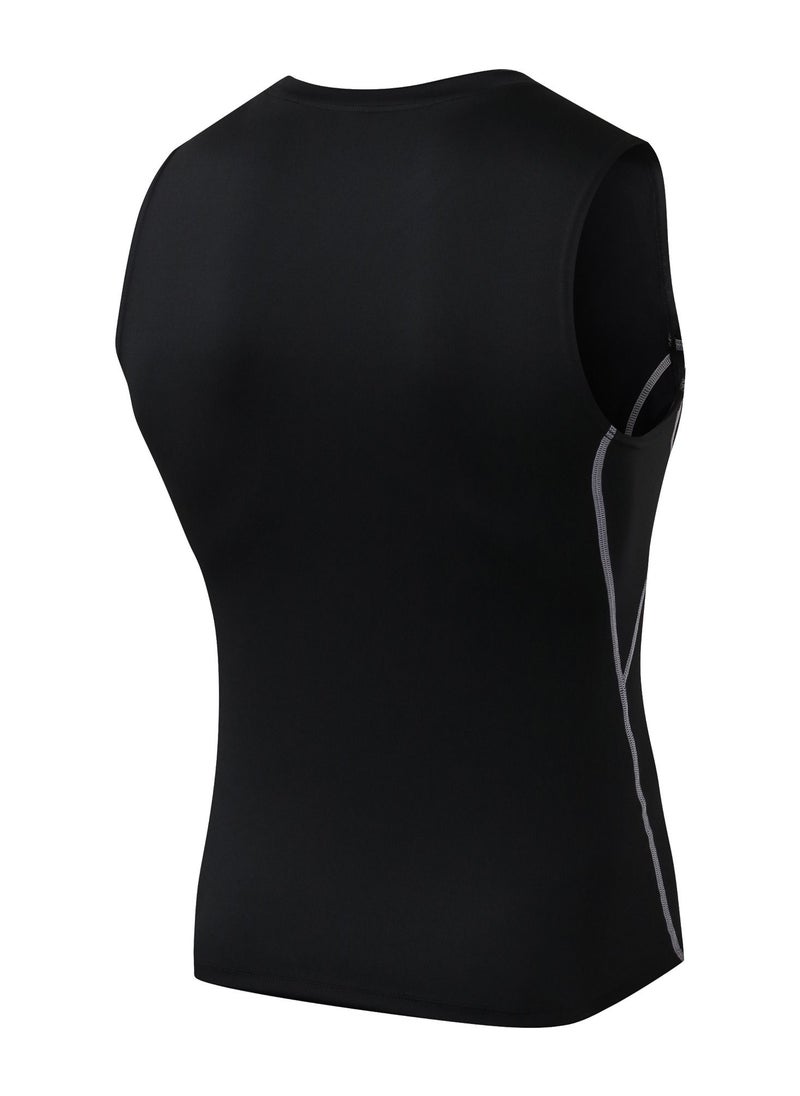 Loquat Men Quick Dry Breathable Elastic T-Shirt Black  - Image 2