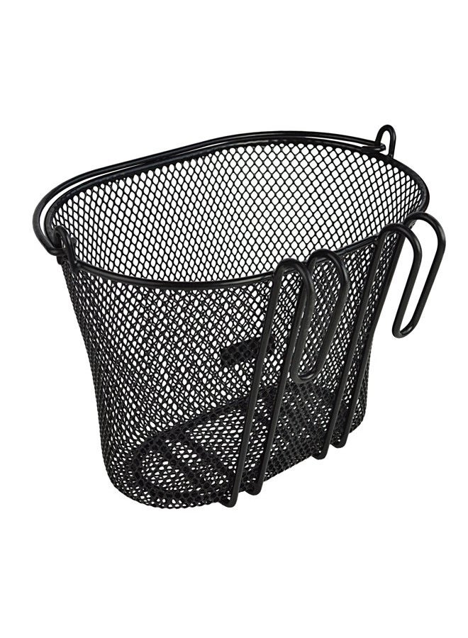 Biria Basket with Hooks Black, Front, Removable, Wire mesh Small, Kids Bicycle Basket, Black - Image 2