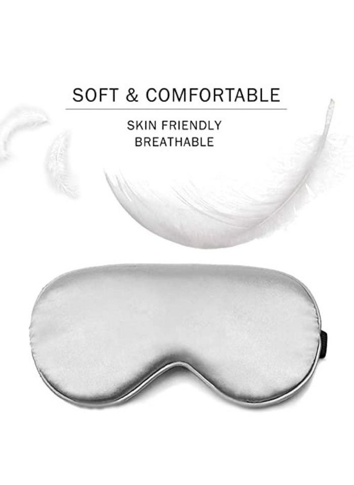 WAYA WAYA 3D Limited Silk Sleep Eye Mask for Men Women with Adjustable Strap - 3D Tailored Cup with Adaptable Sponge - Sleeping Mask & Blindfold - Block Upto 100% Light - Eye Shade Cover Grey  - Image 5