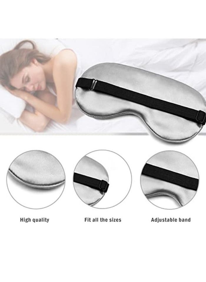 WAYA WAYA 3D Limited Silk Sleep Eye Mask for Men Women with Adjustable Strap - 3D Tailored Cup with Adaptable Sponge - Sleeping Mask & Blindfold - Block Upto 100% Light - Eye Shade Cover Grey  - Image 4