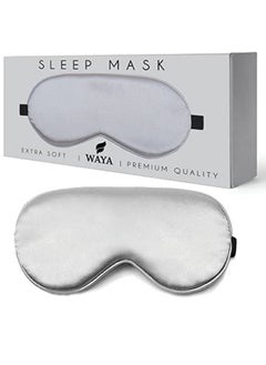 WAYA WAYA 3D Limited Silk Sleep Eye Mask for Men Women with Adjustable Strap - 3D Tailored Cup with Adaptable Sponge - Sleeping Mask & Blindfold - Block Upto 100% Light - Eye Shade Cover Grey  - Image 3