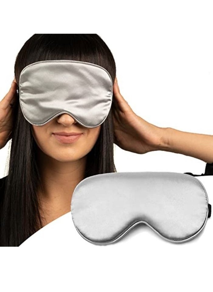 WAYA WAYA 3D Limited Silk Sleep Eye Mask for Men Women with Adjustable Strap - 3D Tailored Cup with Adaptable Sponge - Sleeping Mask & Blindfold - Block Upto 100% Light - Eye Shade Cover Grey  - Image 1