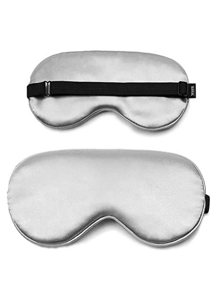 WAYA WAYA 3D Limited Silk Sleep Eye Mask for Men Women with Adjustable Strap - 3D Tailored Cup with Adaptable Sponge - Sleeping Mask & Blindfold - Block Upto 100% Light - Eye Shade Cover Grey  - Image 2