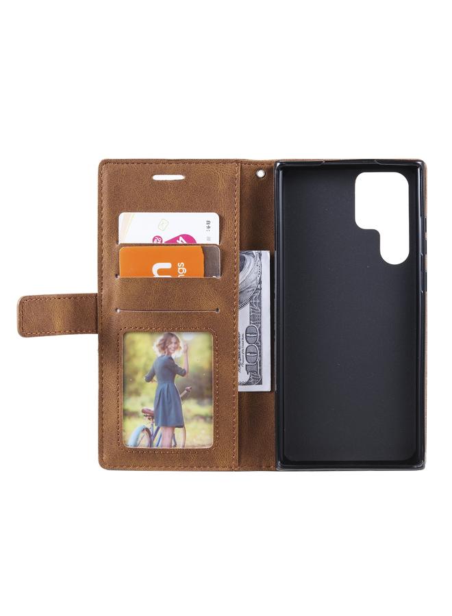 اس-توب جراب لهاتف Samsung Galaxy S22 Ultra 5G، جراب هاتف جلدي قابل للطي أفقيًا بملمس الجلد - Image 4