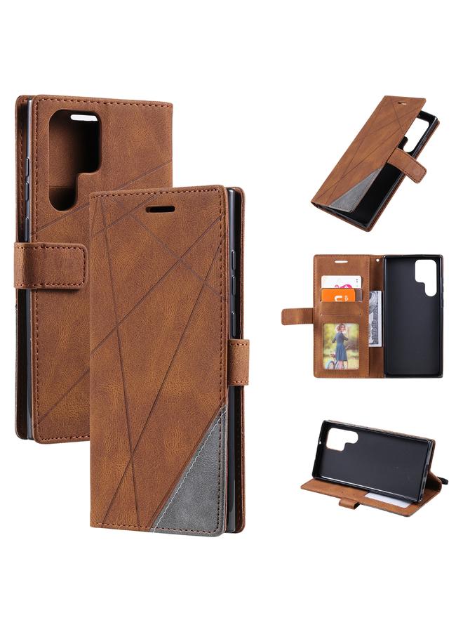 اس-توب جراب لهاتف Samsung Galaxy S22 Ultra 5G، جراب هاتف جلدي قابل للطي أفقيًا بملمس الجلد - Image 1