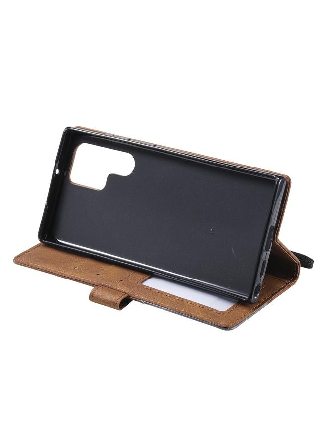 اس-توب جراب لهاتف Samsung Galaxy S22 Ultra 5G، جراب هاتف جلدي قابل للطي أفقيًا بملمس الجلد - Image 5