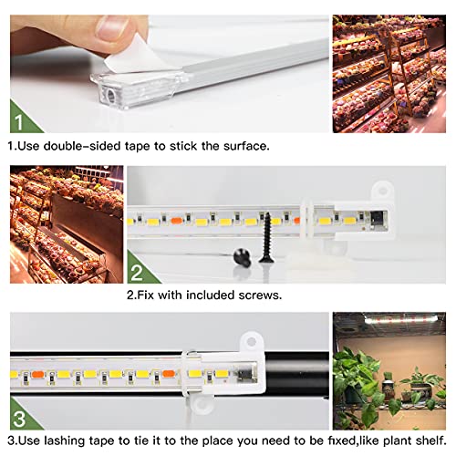 GYTF LED Grow Light Strips, 3500K 90-Bulb Full Spectrum Dimmable Plant Growing Lamp Bars with Auto ON/Off Timer for Indoor Plants Succulents Seeds Starting Hydroponics, Extendable Design - Image 5