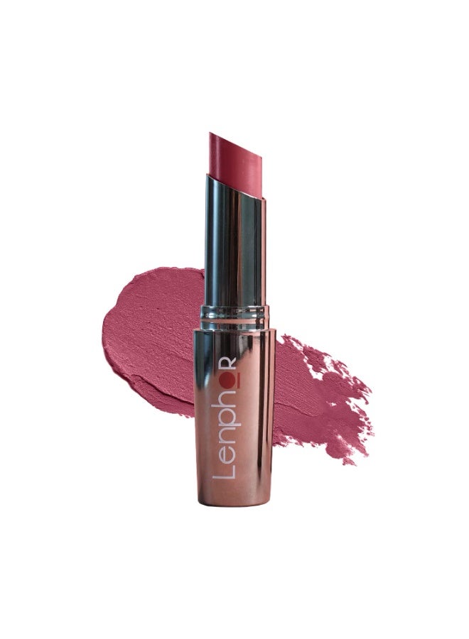 Lenphor Treasure Matte Lipstick, Long Lasting Lipstick   Mulberry Silk, 3gm - Image 1