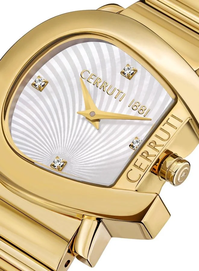 CERRUTI 1881 Cavallina Analog White Mop Watch For Women Sapphire Coated Curve Glass And Stainless Steel Bracelet 29mm Water Resistant 3 ATM - CIWLG0043901