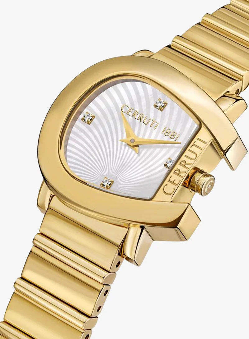 CERRUTI 1881  Cavallina Analog White Mop Watch For Women Sapphire Coated Curve Glass And Stainless Steel Bracelet 29mm Water Resistant 3 ATM - CIWLG0043901 for Women | Best Price UAE