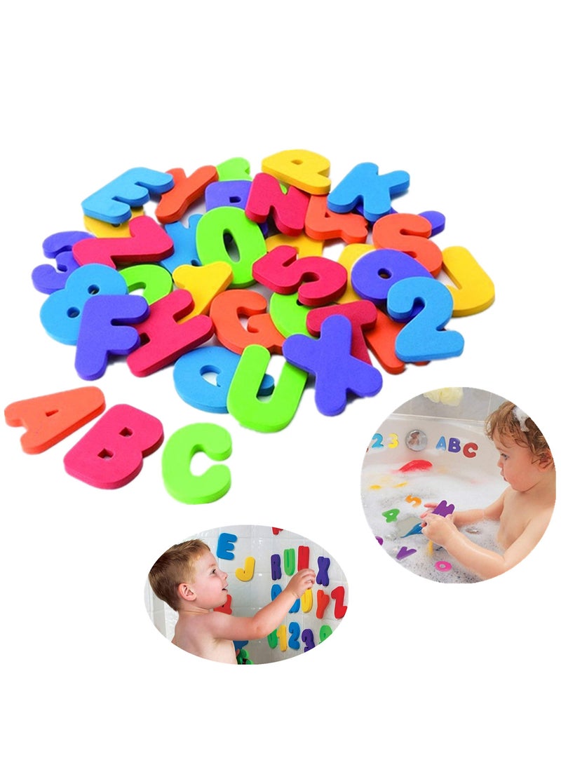 Bath Toy Storage with 36 Soft Foam ABC 123 Letters for Early Learning and Quick Dry Net Bag  - Image 2