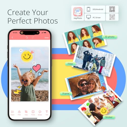 YOTON Photo Printer, Picture Printer with 54 Sheets (4"x6") & 1 Ink Ribbon, Support AR Video Printing, Wi-Fi Connection, Portable Photo Printer for iPhone/Android/Laptop - Image 3