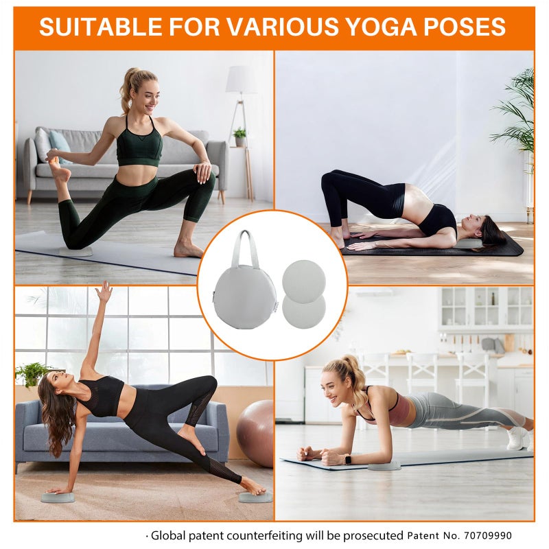 ECOESPTI Yoga Knee Pad, 1.57 Inch Thick, Memory Foam and EPE Foam, for Knees Elbows Wrist Hands Head Yoga Pilates Work Out Kneeling Pad, Exercise Mat, 2 Light Gray - Image 4