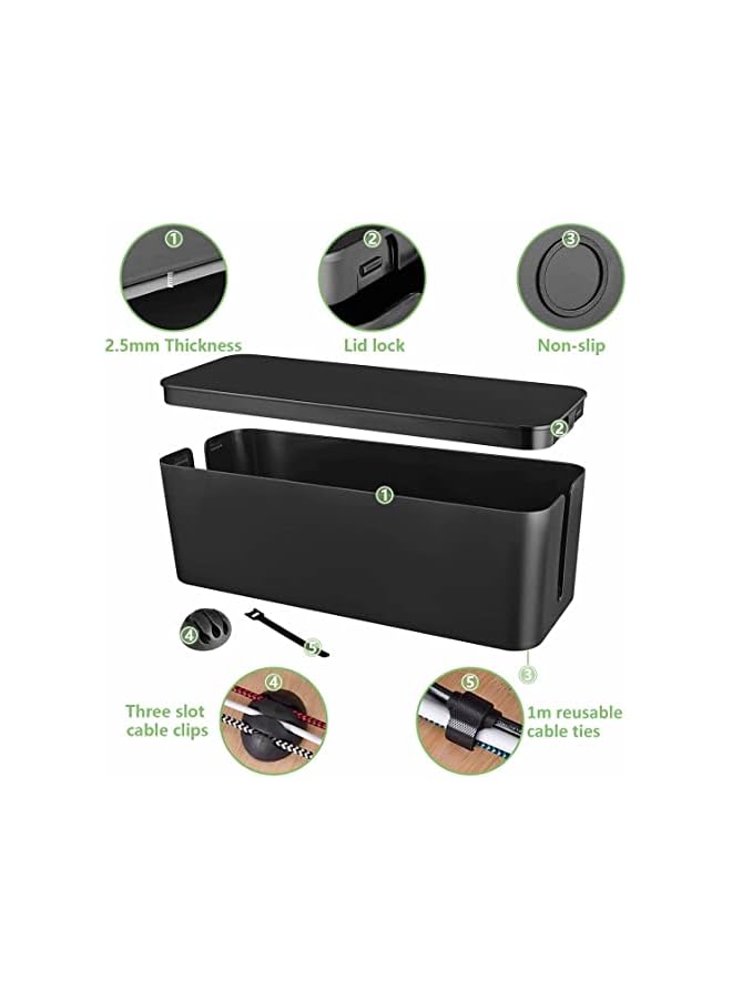 Wicofen Management Box - Wooden Style Large Cord Organizer Box to Hide Wires & Power Strips | Desk Computer Cable Organizer Box | Safe ABS Material |16" (L) x 6.2" (W) 5.3" (H)|for Home & Office - Image 3