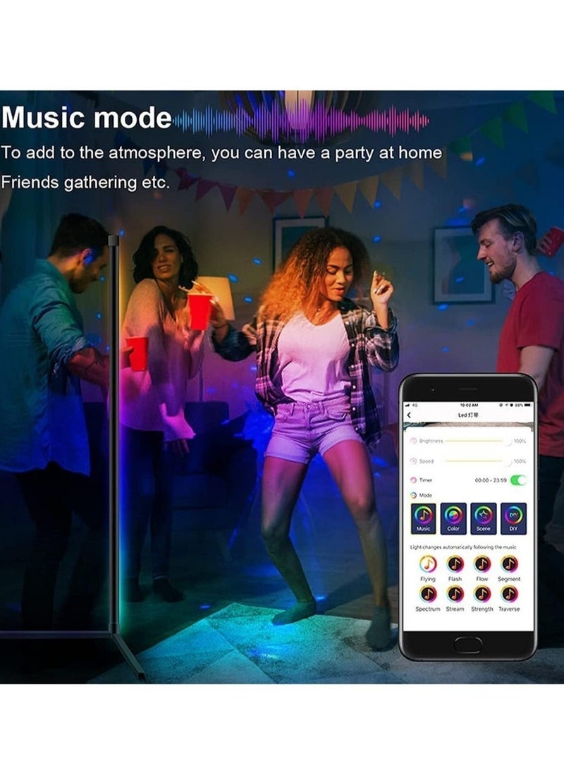 ELTRAZONE مصباح زاوية أرضي حديث RGB 356 وضع إضاءة مزاجية قابل للتعتيم 20 واط مصباح LED زاوية مصباح أرضي طويل بسيط مصباح زاوية LED متغير اللون معدني - Image 2