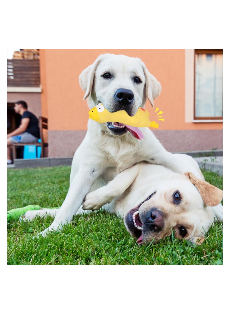 SYOSI لعبة دجاجة مطاطية تصدر صرير، ألعاب كلاب تصدر صرير، لعبة دجاج كرتونية مصنوعة من اللاتكس، لألعاب كلاب تفاعلية، ألعاب دجاج للقطط تصدر صرخات، ألعاب تنظيف أسنان الكلاب، ألعاب دجاج مضحكة لجروك، لتسلية الحيوانات الأليفة - Image 2