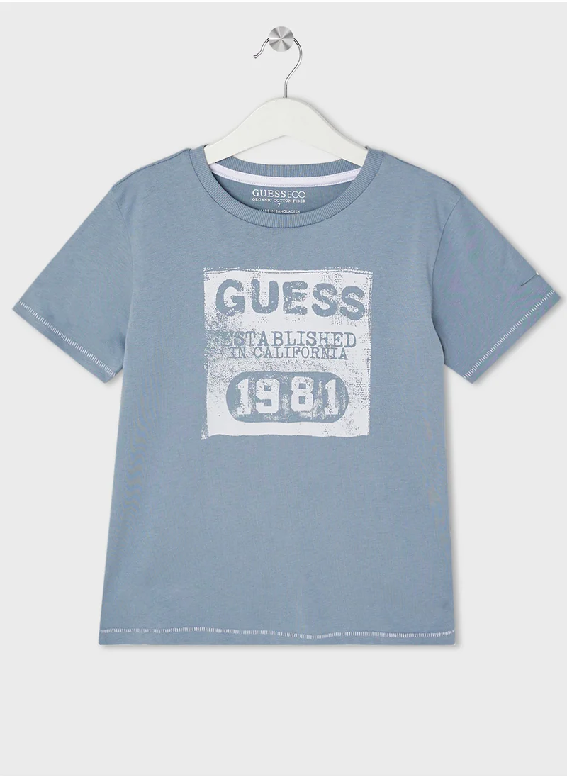 GUESS Kids Logo Crew Neck T-Shirt