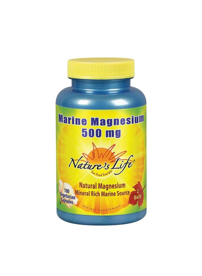 Nature's Life Marine Magnesium 500mg | Healthy Digestion & Regularity Formula with Magnesium Hydroxide from Northern Sea Waters | 100 Vegetarian Caps - Image 1