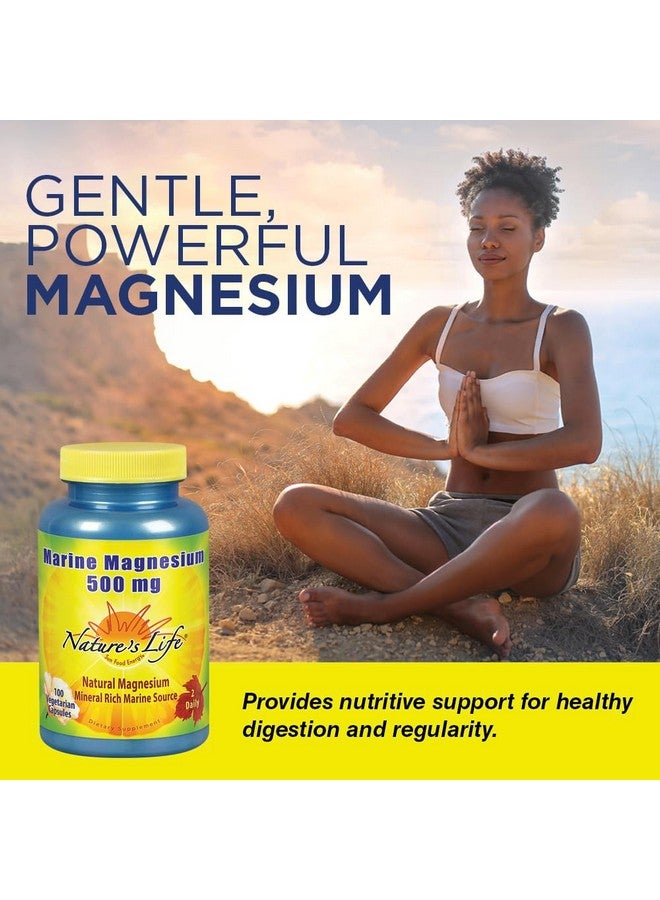 Nature's Life Marine Magnesium 500mg | Healthy Digestion & Regularity Formula with Magnesium Hydroxide from Northern Sea Waters | 100 Vegetarian Caps - Image 2