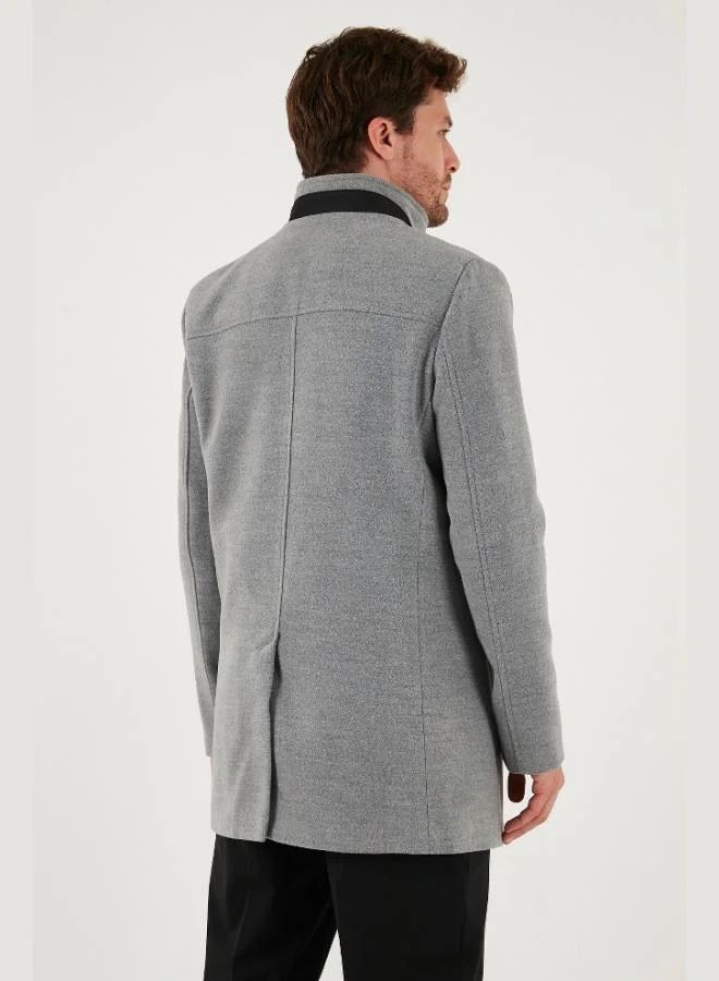 Buratti  Buratti Slim Fit Buttoned Stand Collar Cashmere Coat Men's COAT 5840099 for Men | Best Price UAE