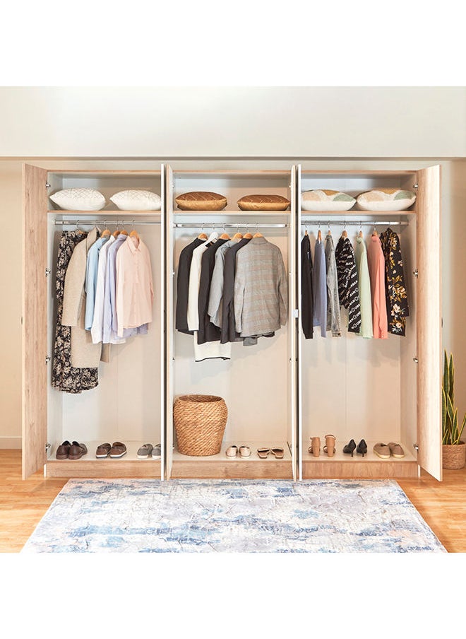 Athens Euro 6-Door Wardrobe with 2 Mirrors 60 x 220 x 270 cm