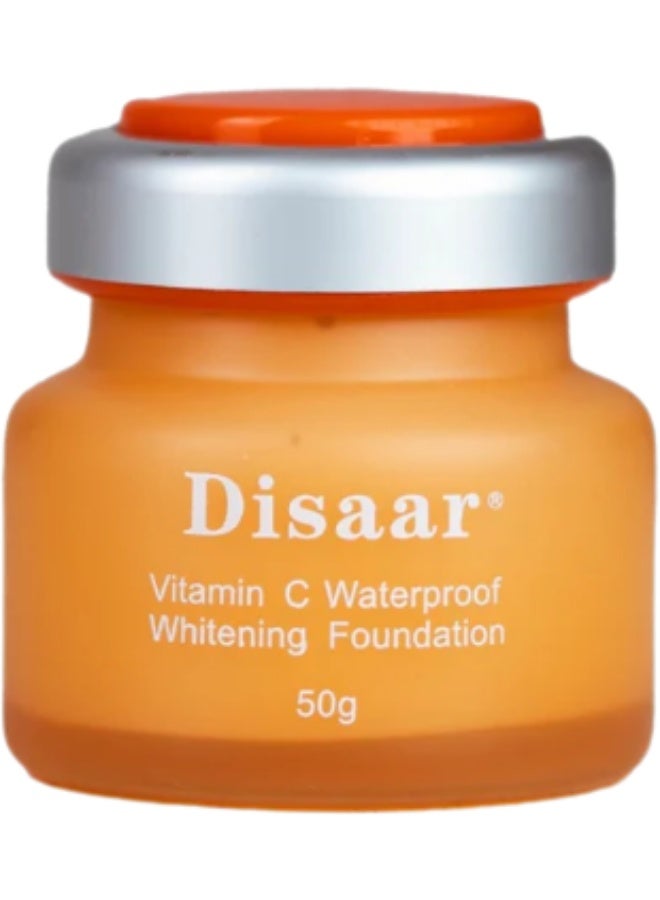 Disaar Vitamin C Waterproof Whitening Foundation 50g - Complete Skincare Foundation with Arbutin and Moisture Factor | Absorbs Easily to Combat Melanin, Break Down Pigmentation, and Protect Against Bacteria and Air Pollution. - Image 1