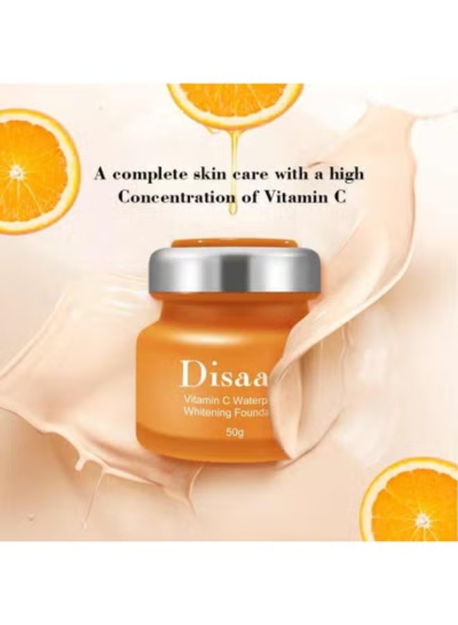 Disaar Vitamin C Waterproof Whitening Foundation 50g - Complete Skincare Foundation with Arbutin and Moisture Factor | Absorbs Easily to Combat Melanin, Break Down Pigmentation, and Protect Against Bacteria and Air Pollution. - Image 5