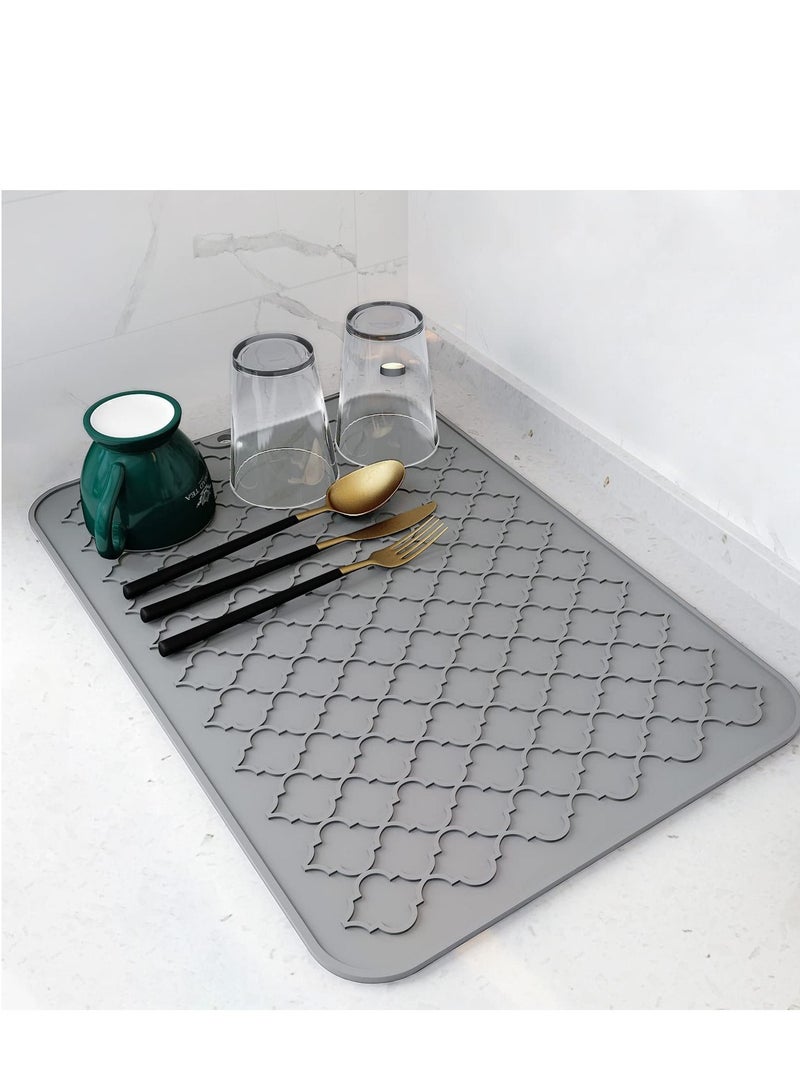 60*40CM Silicone Dish Drying Mat for Multiple Usage,Easy clean,Eco-friendly,Heat-resistant Silicone Mat for Kitchen Counter or Sink,Refrigerator or drawer liner - Image 1