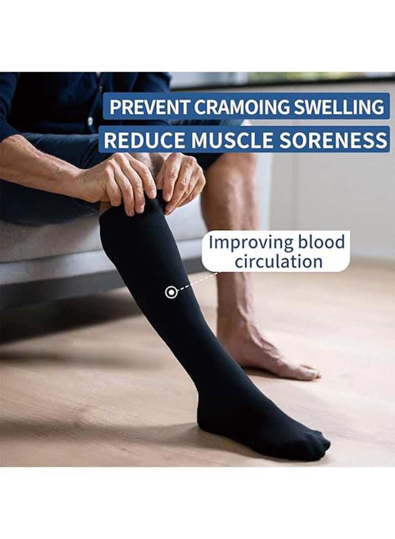 Dougez Compression Socks,4 Pairs for Women and Men,20-30 mmHg is Best for Athletic,Travel,Running,Fitness,Reduce Calf Pain Faster Recovery L/XL Long Football Socks Grip Socks - Image 4