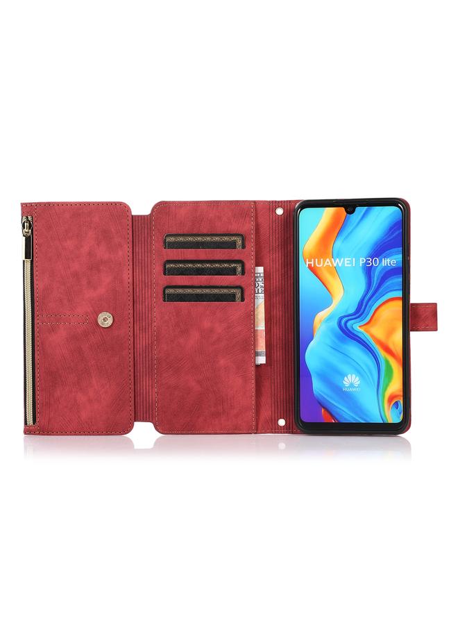 Zaboon Case For Huawei P30 Lite Dream 9-Card Wallet Zipper Bag Leather Phone Case - Image 4