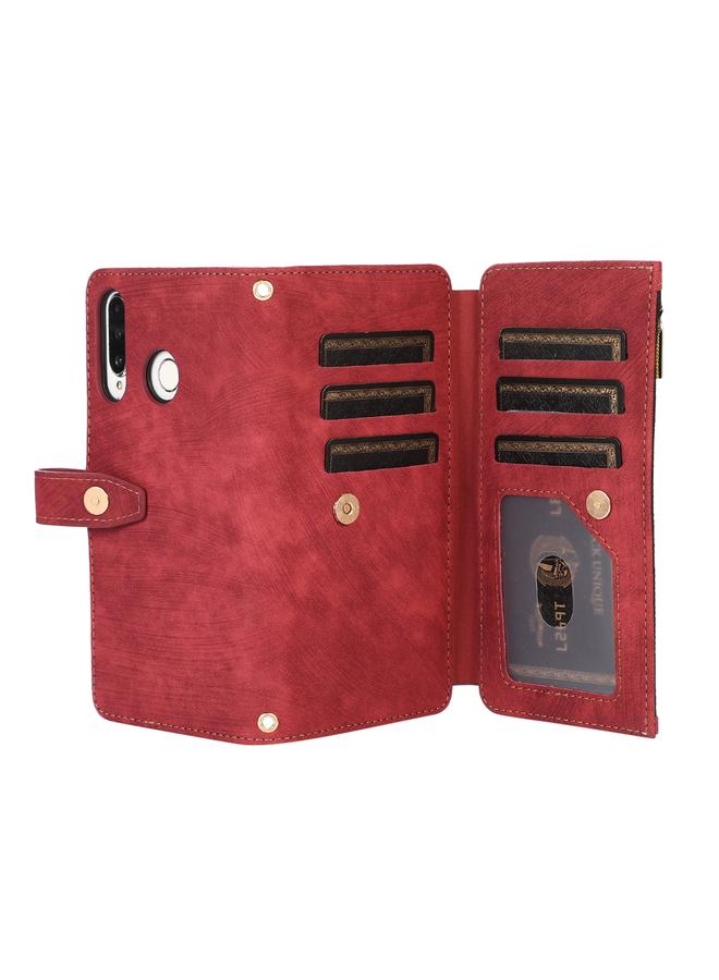 Zaboon Case For Huawei P30 Lite Dream 9-Card Wallet Zipper Bag Leather Phone Case - Image 5