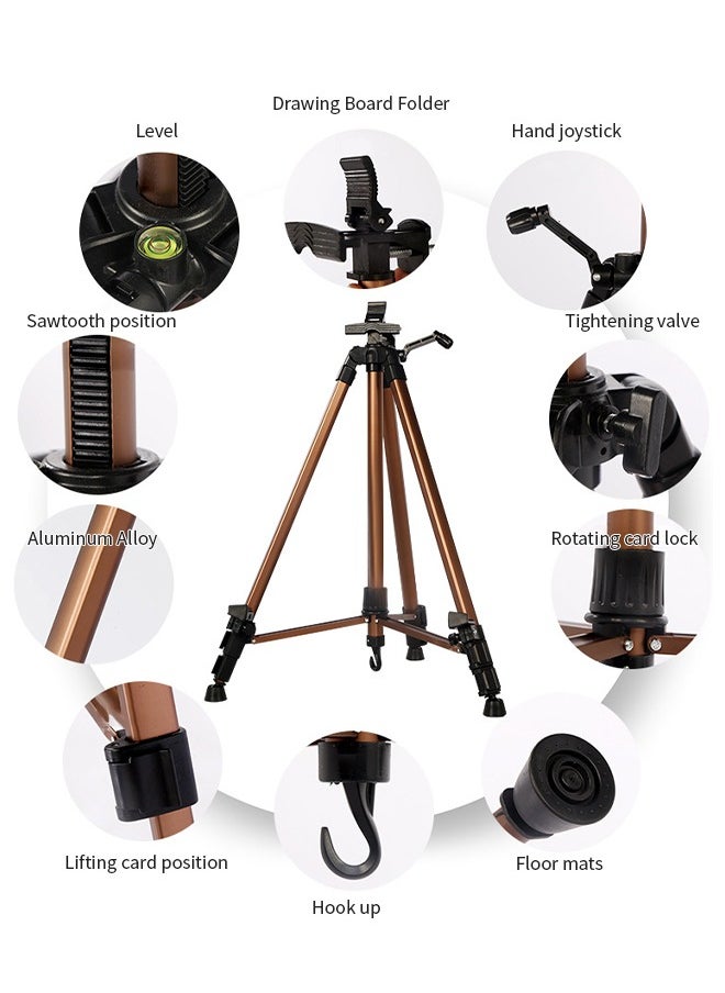 Generic - 61"  Foldable Metal Painting Tripod Adjustable Sketch Easel Stand Portable Artist Display Easel with Bag Painting Canvas Stand for 22"-61"  Poster Whiteboard Display Sign - Image 1
