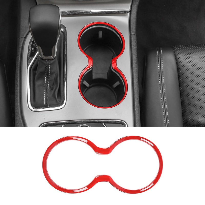 Jimen Compatible with Jeep Grand Cherokee 20112021 Front Cup Holder Cover Trim Red