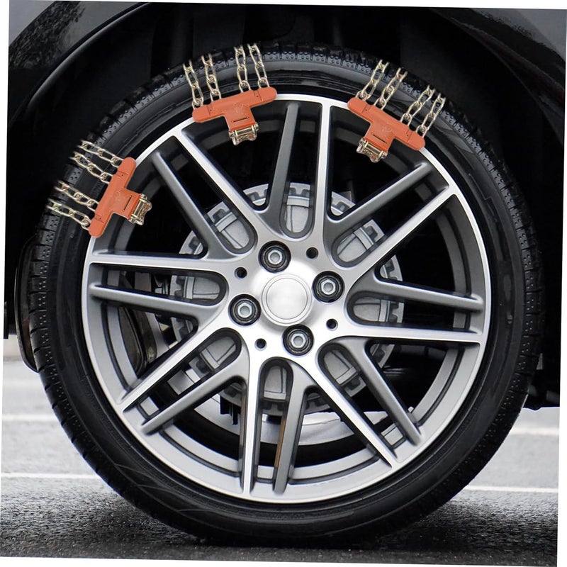 FAVOMOTO 4pcs Durable Snow Chains for Trucks Suvs Anti-skid Tire Chains for Winter Driving Easy Installation Wear-resistant Design Fits Tire Random Color - Image 4
