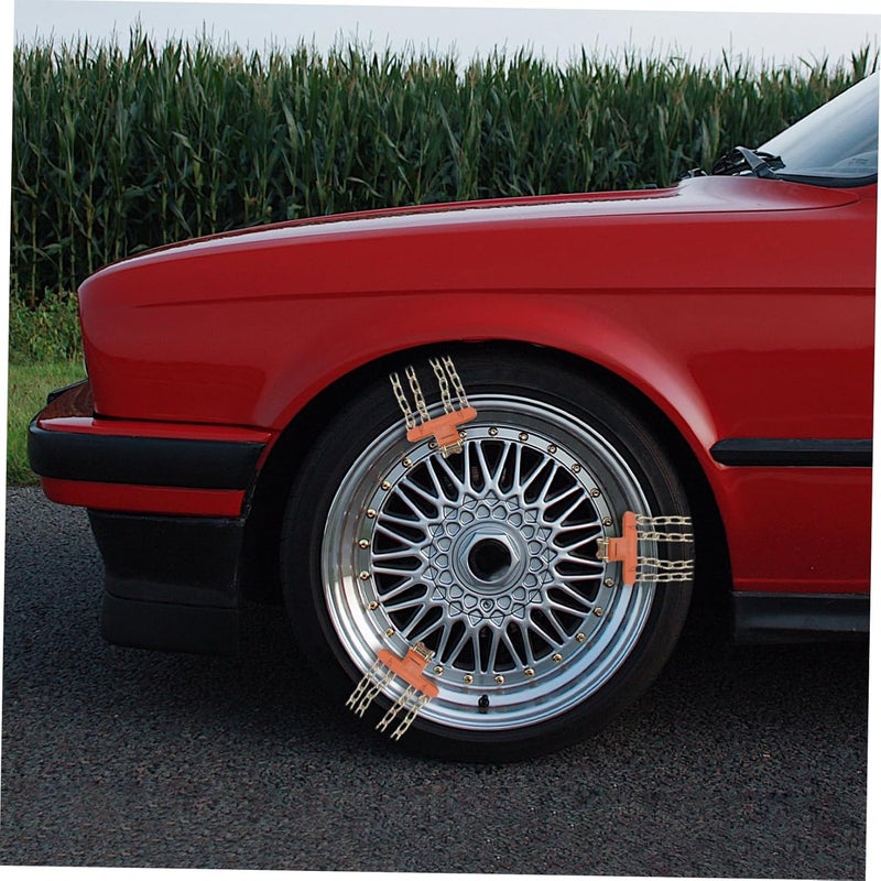 FAVOMOTO 4pcs Durable Snow Chains for Trucks Suvs Anti-skid Tire Chains for Winter Driving Easy Installation Wear-resistant Design Fits Tire Random Color - Image 5