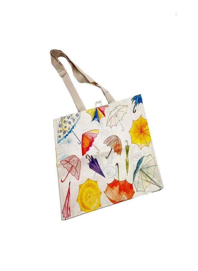 Earthwise Reusable Shopping Bags Made from OceanBound Plastic, Eco Friendly Heavy Duty Totes-17.5" H x 13.5" W x 8" D(5 Pack) (Rain) - Image 5