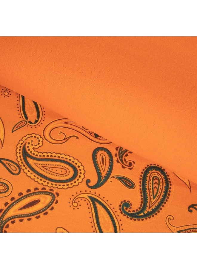 Superior Superior Premium Cotton Flannel Duvet Cover Set, All Season 100% Brushed Cotton Flannel Bedding, 3-Piece Set with Duvet Cover and Pillow Shams - Pumpkin Paisley, Full/Queen  - Image 5