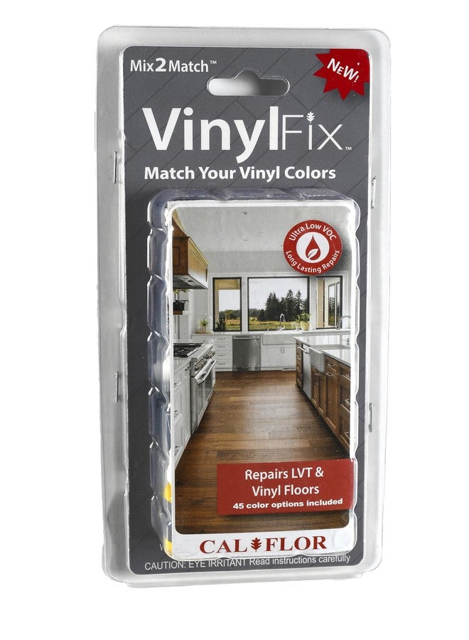CalFlor VinylFix Mix2Match Vinyl & LVT Repair Kit - Acrylic Putty + 7 Pigments, 45 Color Formulas - Image 2