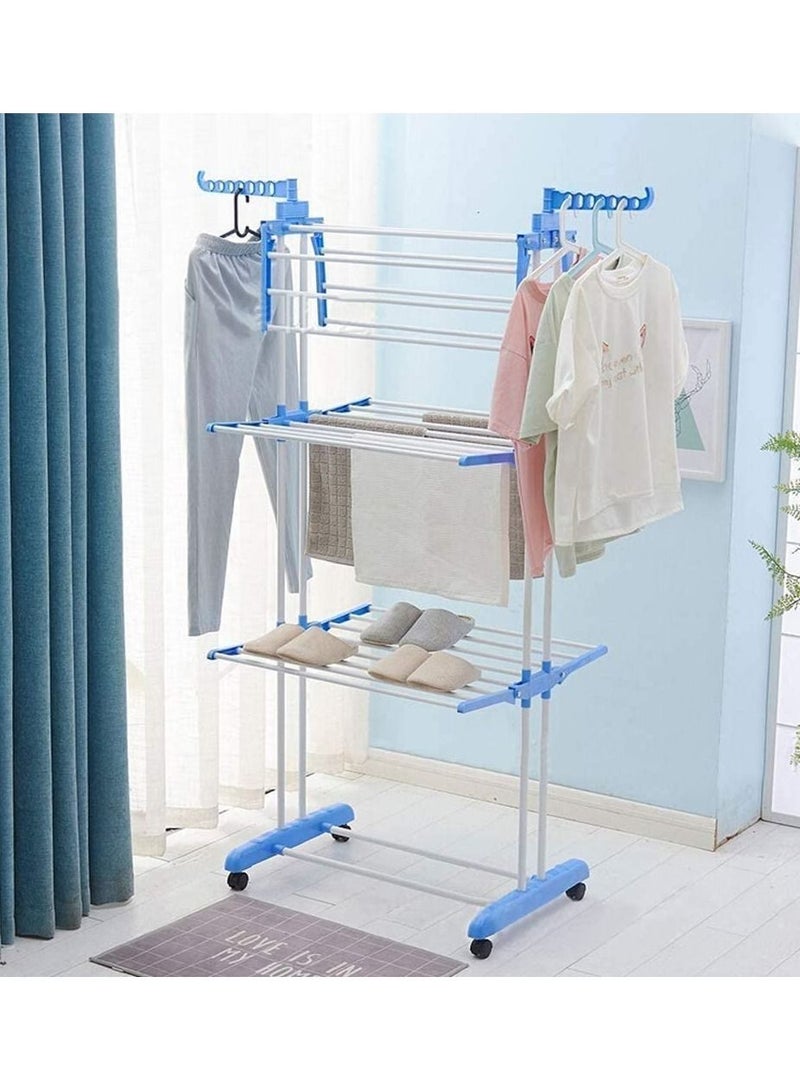 حامل ملابس من الفولاذ المقاوم للصدأ 3 طبقات - Image 2